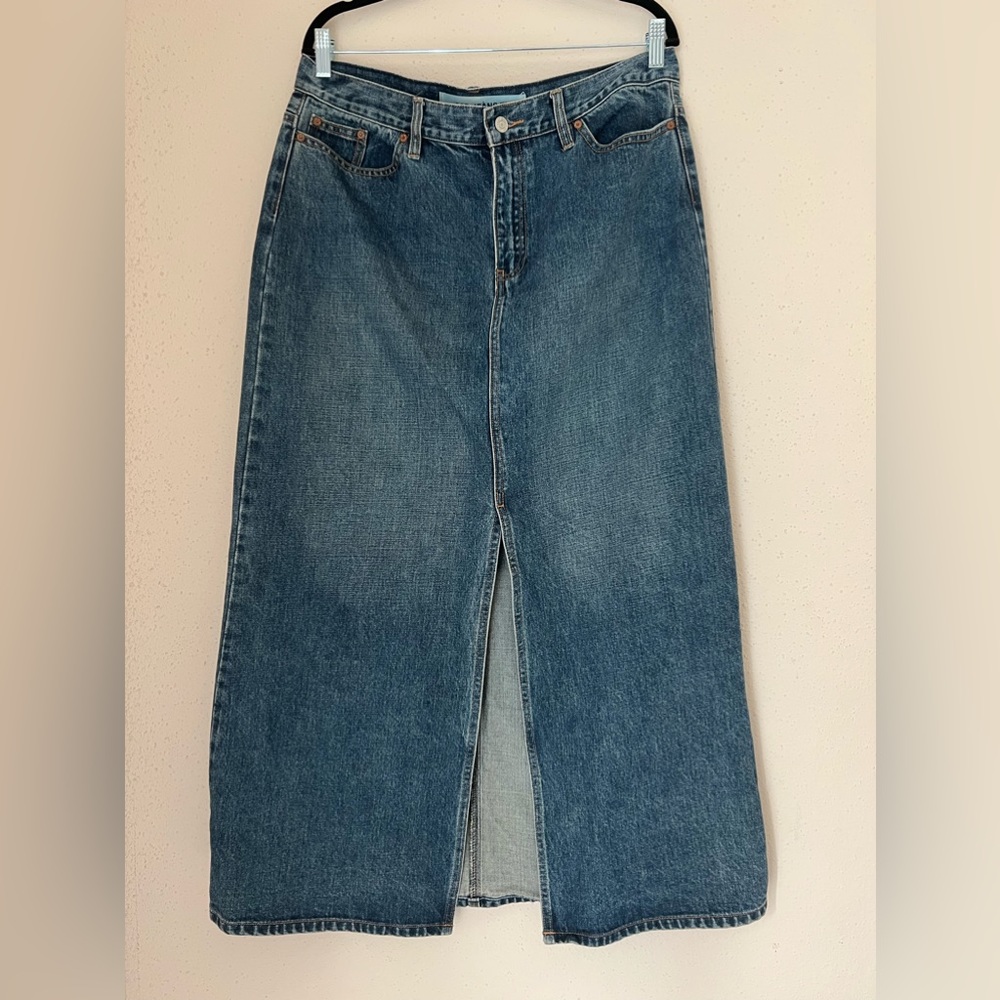 GAP JEANS MAXI/MIDI DENIM SLIT SKIRT